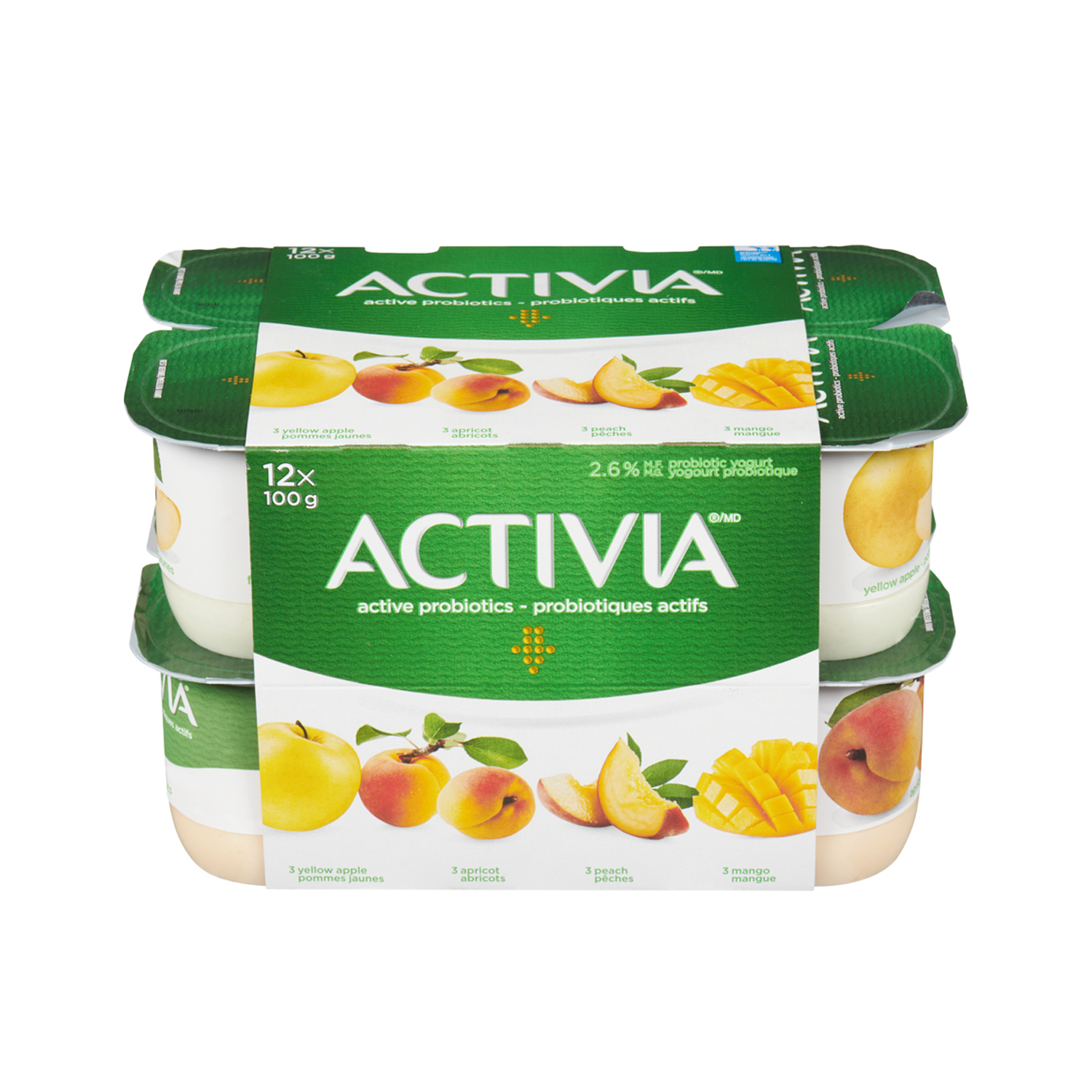 Probiotics Yogurt, Yellow Apple/Apricot/Mango/Peach